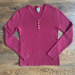 Anne Klein Pink Long sleeve Sweater Top